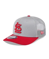 New Era Men's Gray/Red St. Louis Cardinals 2025 Batting Practice 9SEVENTY Stretch-Snap Trucker Hat