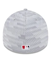 New Era Men's Gray Washington Nationals 2025 Mlb Clubhouse 39THIRTY Flex Hat