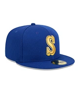 New Era Men's Royal Seattle Mariners 2025 Mlb Clubhouse 59FIFTY Fitted Hat