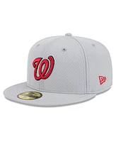 New Era Men's Gray Washington Nationals 2025 Mlb Clubhouse 59FIFTY Fitted Hat