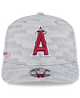 New Era Men's Gray Los Angeles Angels 2025 Mlb Clubhouse 9SEVENTY Stretch-Snap Hat