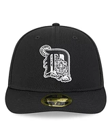 New Era Men's Black Detroit Tigers 2025 Mlb Clubhouse Low Profile 59FIFTY Fitted Hat