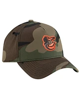 New Era Men's Camo Baltimore Orioles Woodland Team Pop 9FORTY A-Frame Adjustable Hat