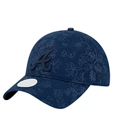 New Era Women's Navy Atlanta Braves Tonal Floral 9TWENTY Adjustable Hat