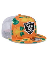 New Era Men's Orange Las Vegas Raiders Citrus 9FIFTY Trucker Snapback Hat