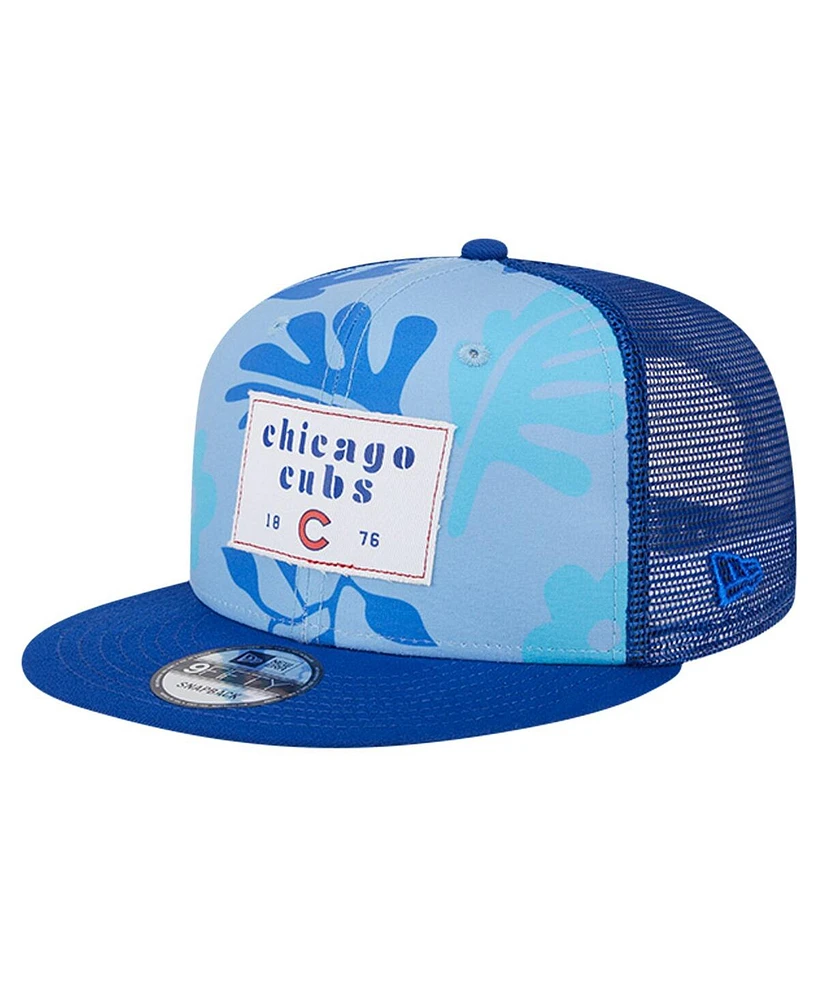 New Era Men's Royal Chicago Cubs Bikini Bottom Trucker 9FIFTY Snapback Hat