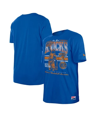 New Era Men's Blue York Knicks Enzyme Wash Oversized T-Shirt