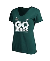 Fanatics Women's Midnight Green Philadelphia Eagles Super Bowl Lix Champions Plus Local T-Shirt