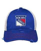 Outerstuff Big Boys and Girls Blue New York Rangers Slouch Trucker Adjustable Hat