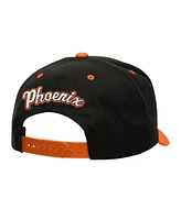 Mitchell & Ness Men's Black/Orange Phoenix Suns Backside Script Two-Tone Pro Crown Adjustable Hat