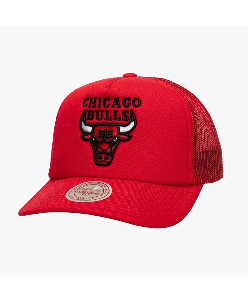 Mitchell & Ness Men's Red Chicago Bulls Core Evergreen Otc Trucker Adjustable Hat