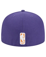 New Era Men's Purple Phoenix Suns Sport Night Script Sided 59FIFTY Fitted Hat