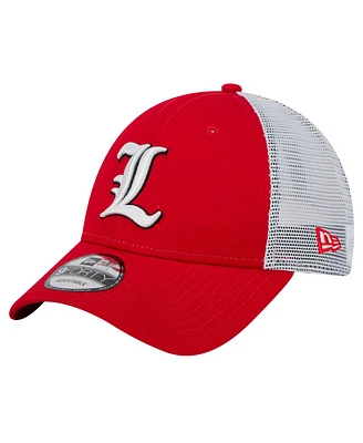 New Era Men's Red Louisville Cardinals Trucker 9FORTY Adjustable Hat