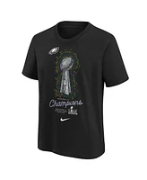 Nike Big Boys and Girls Black Philadelphia Eagles Super Bowl Lix Champions Lombardi Trophy T-Shirt