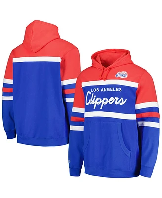 Mitchell & Ness Men's Royal/Red La Clippers Head Coach Pullover Hoodie