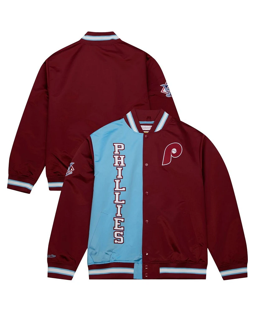 Mitchell & Ness Men's Burgundy Philadelphia Phillies Team Og 2.0 Satin Full-Snap Jacket