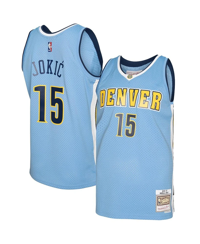 Mitchell & Ness Men's Nikola Jokic Light Blue Denver Nuggets 2016/17 Swingman Jersey