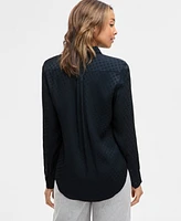 On 34th Women's Printed Pintuck Blouse, Exclusively at Macy's