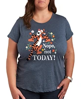 Hybrid Apparel Trendy Plus Winnie The Pooh Nope Not Today Graphic Crew Neck T-Shirt