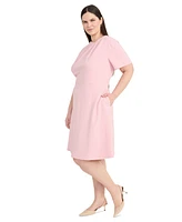 Maggy London Plus Size Pintucked Fit & Flare Dress