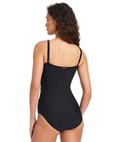 Beyond Control Women's Textured Mesh High-Neck Swimsuit