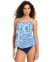 Beyond Control Womens Sea Life Tankini Top High Waist Bottoms