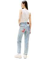 Tommy Jeans Women's Patchwork Layla High Rise Straight-Leg
