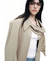 Nocturne Women's Shawl-Designed Trench Coat