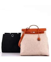 Pre-Owned Hermes Mm Herbag Toile and Leather
