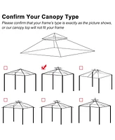 Yescom 12x12Ft Replacement Canopy Top Custom fit for Crown Shades Gazebo MS144-150D Outdoor Yard Party Summer Bbq Beige