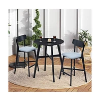 Set of 2 Bar Stools, 28.5 Inch Solid Wood Kitchen Island Chairs for Home, Bar, or Pub-The Pop Home