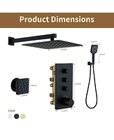 12-Inch Rainfall Shower Head with Thermostatic System - Ultimate Relaxation for Your Bathroom