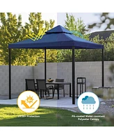 Yescom 10x10Ft UV30+ Gazebo Replacement Top for 2 Tier Outdoor Canopy Cover Patio Backyard Party Deck Event Navy Blue