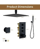 12-Inch Rainfall Shower Head & Thermostatic Control - Perfect for Family Bathing Comfort