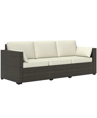 Outsunny Three-Seater Outdoor Wicker Patio Furniture