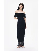 Nocturne Women's Off-The-Shoulder Lace Maxi Dress
