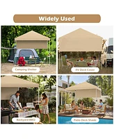 Yescom 6x4Ft Canopy Replacement Top Gazebo Cover with Half Sun Wall for Core Equipment 40146 Pop Up Outdoor Bbq Beige