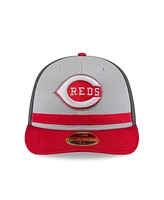 New Era Men's Gray/Red Cincinnati Reds 2025 Batting Practice Low Profile 59FIFTY Fitted Hat