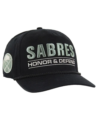 '47 Brand Men's Black Buffalo Sabres Oht Military Appreciation Homeland Honor and Defend Hitch Adjustable Hat