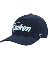 '47 Brand Men's Navy Seattle Kraken Crosstown Corduroy Hitch Adjustable Hat