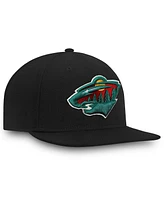 Fanatics Men's Black Minnesota Wild Core Fitted Hat