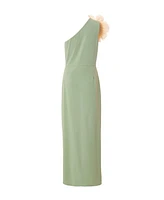 Quiz Women's Scuba Crepe Contrast Corsage Maxi Dress