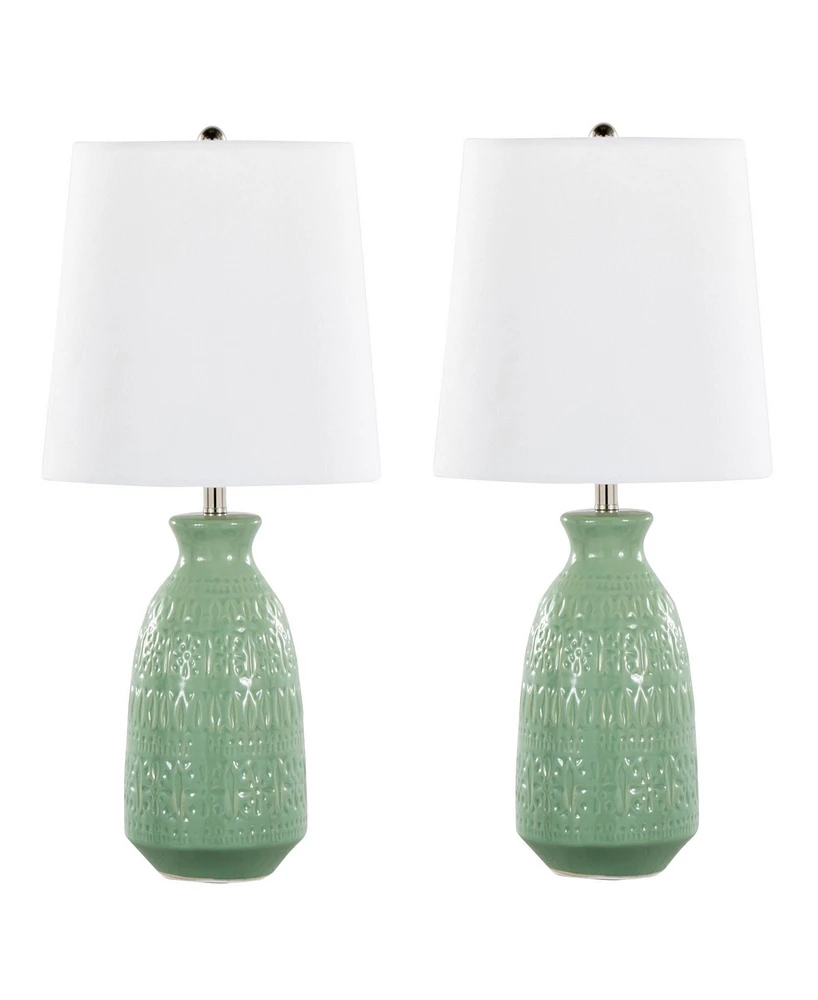 LumiSource Claudia 20" Ceramic Accent Lamp, Set of 2