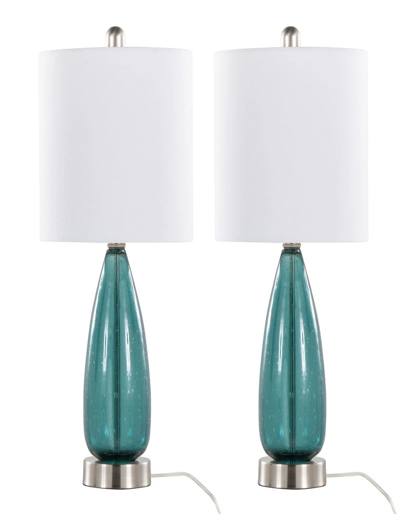 LumiSource Bottega 22" Glass Table Lamp, Set of 2