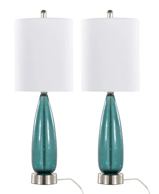 LumiSource Bottega 22" Glass Table Lamp, Set of 2