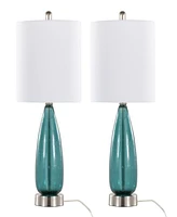 LumiSource Bottega 22" Glass Table Lamp, Set of 2