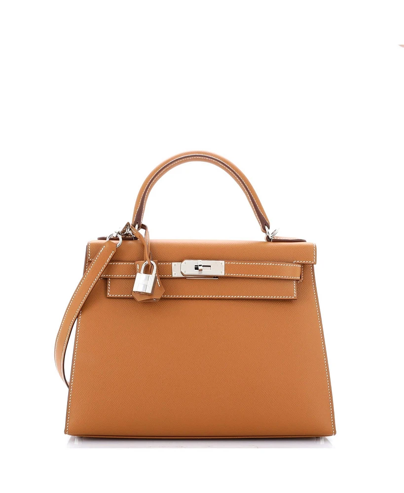 Pre-Owned HERMES Kelly Handbag Epsom with Palladium Hardware