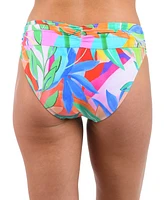 La Blanca Women's Tropi-Flage Shirred Hipster Bikini Bottoms