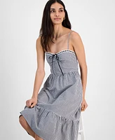 Kingston Grey Juniors' Gingham Tie-Back Midi Dress