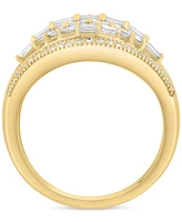 Effy Diamond Round & Baguette Curved Statement Ring (5/8 ct. t.w.) in 14k Gold